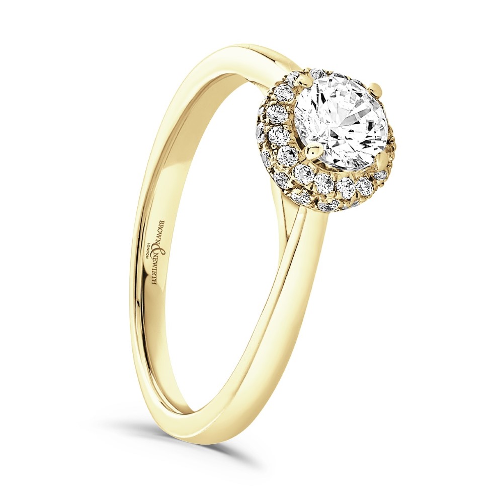 Astral Gold Halo Engagement Ring