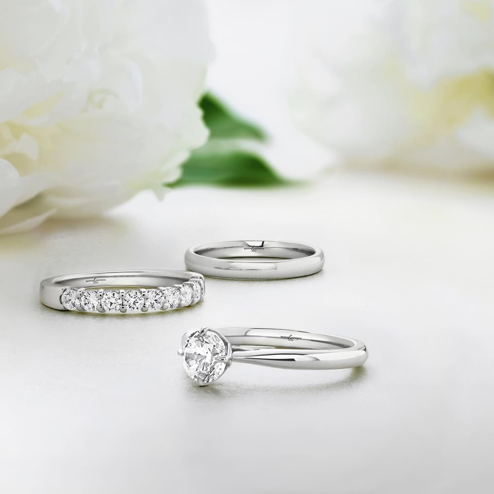 Wedding, eternity and engagement ring