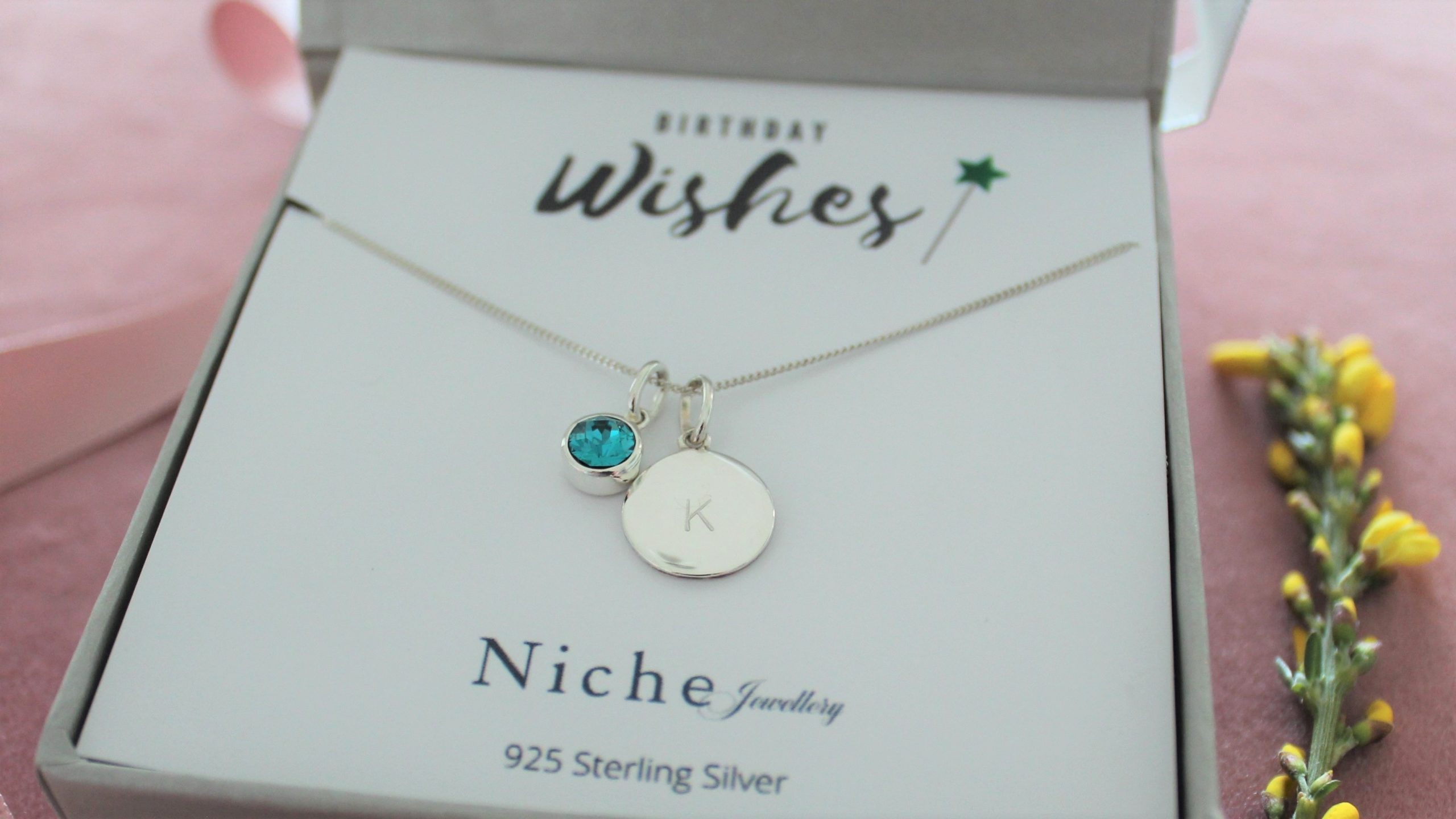 Birthstone and Disc Necklace