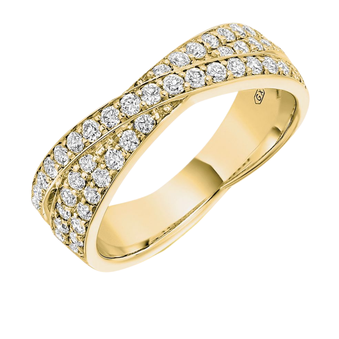 Raphael Collection Triple Crossover Eternity Ring yellow gold