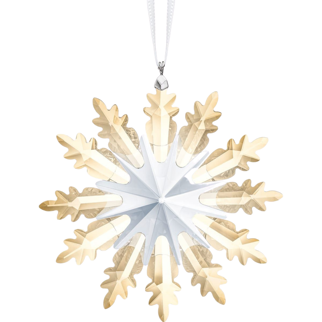 Swarovski Winter star hanging decoration white and gold