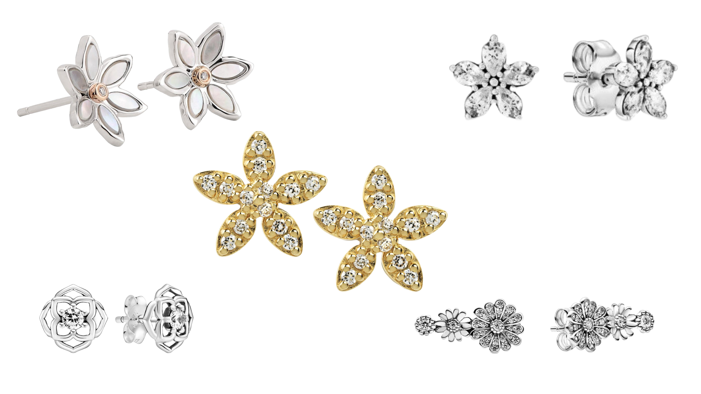 Flower stud earrings for floral jewellery blog