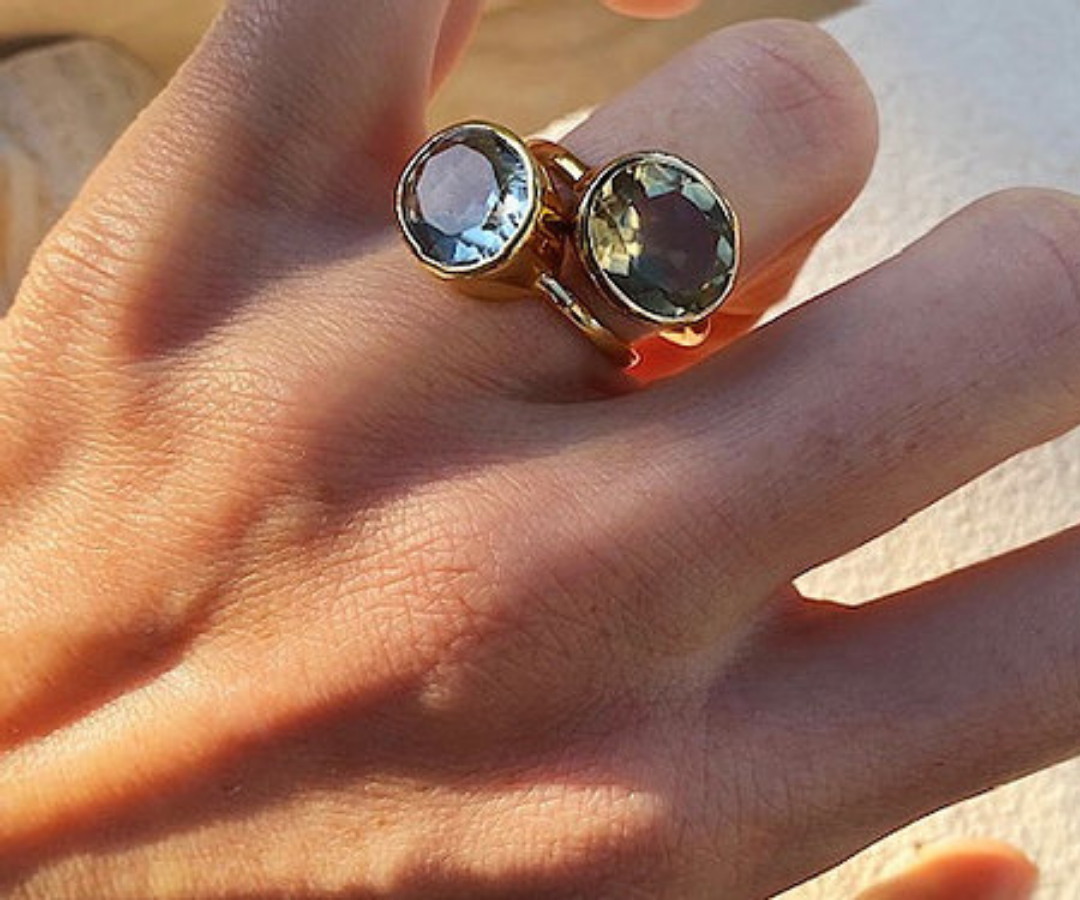 hand with two shyla oval rings