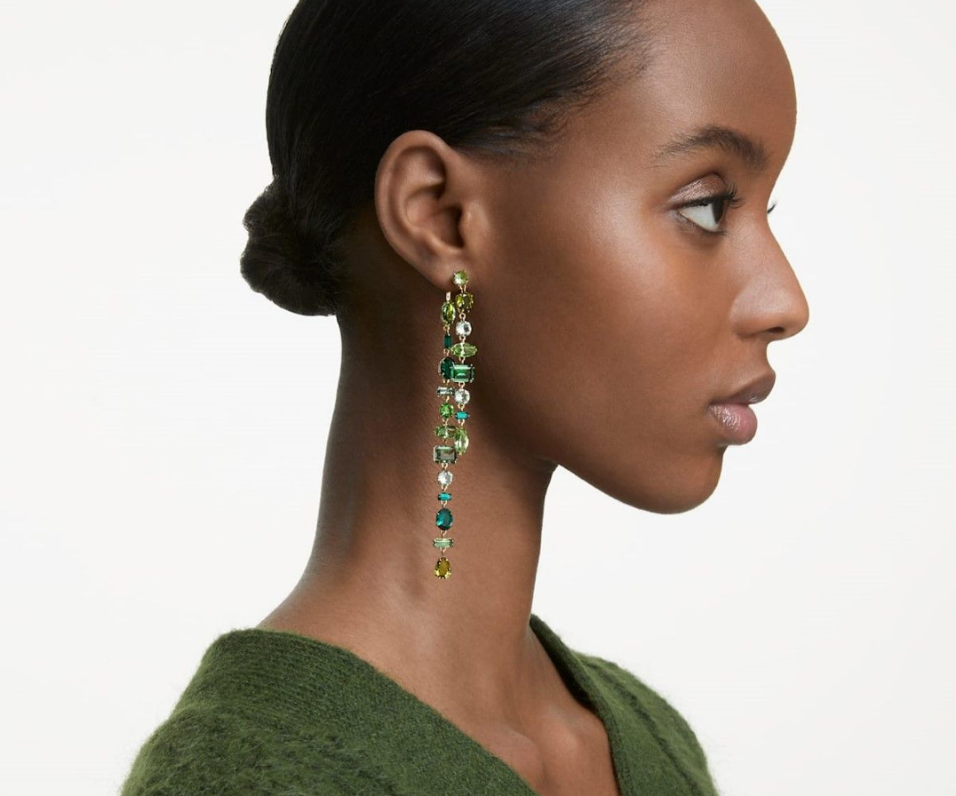 Swarovski green crystal drop earrings