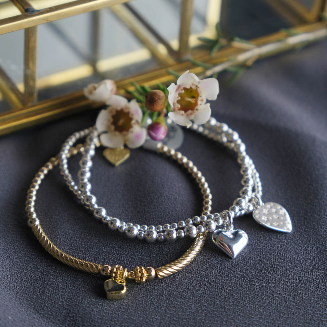Photograph of three bracelets by Annie Haak for mother's day gifts