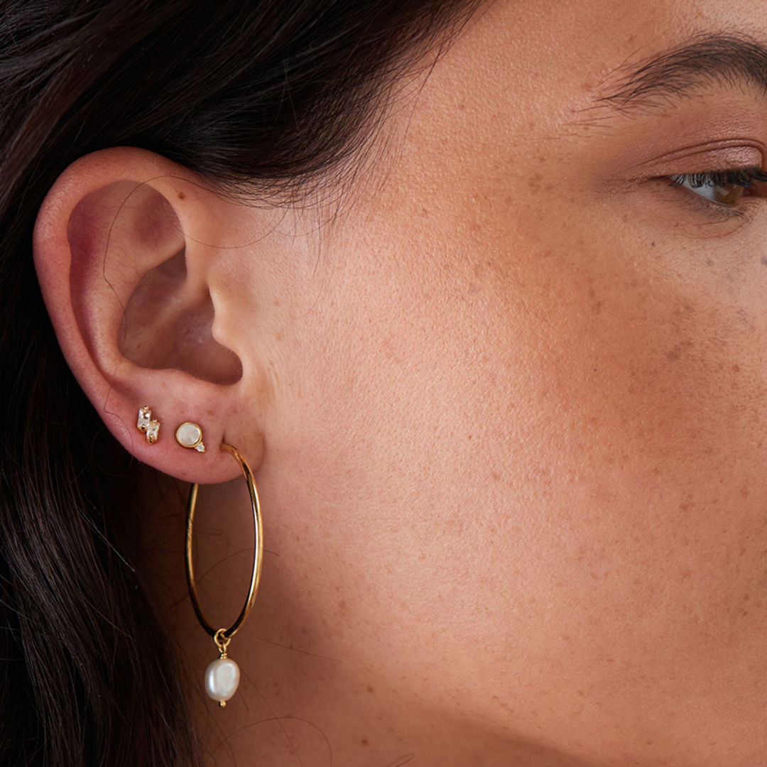 Photograph of ania haie hoop earrings with pearls