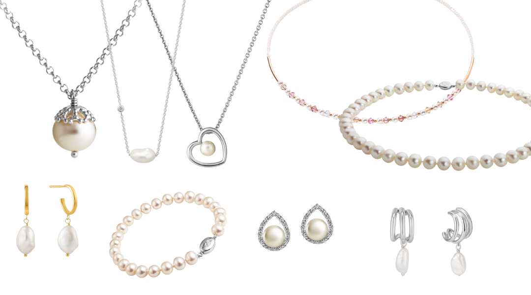 A collection of pearl jewellery suitable for wedding jewellery
