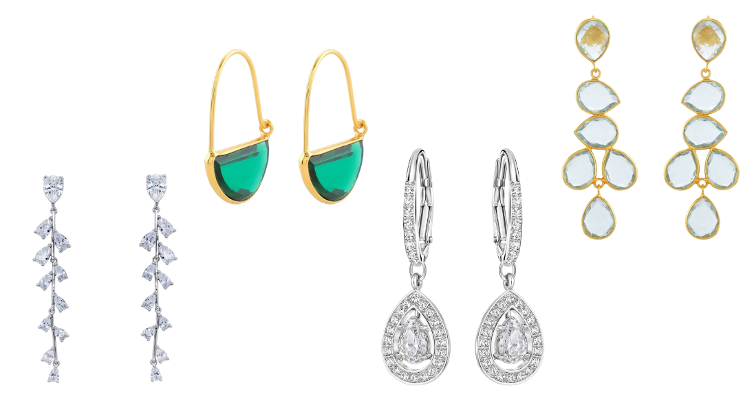 Collection of statement earrings for wedding jewellery blog