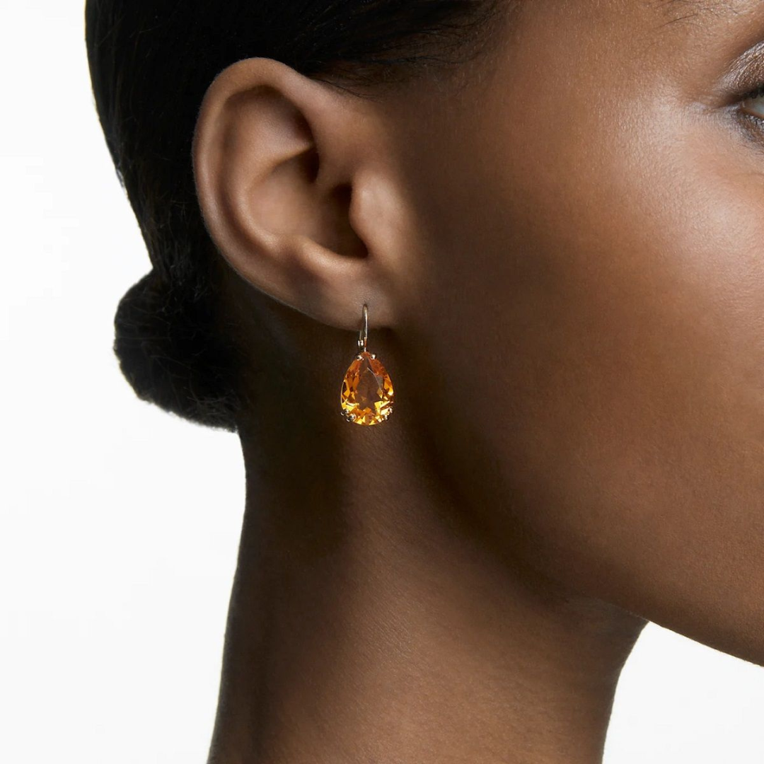 Swarovski orange crystal drop earrings