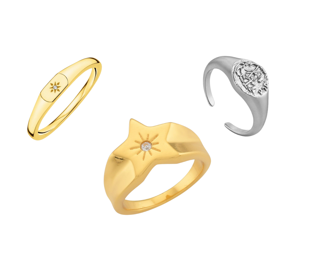 Image of different signet ring styles
