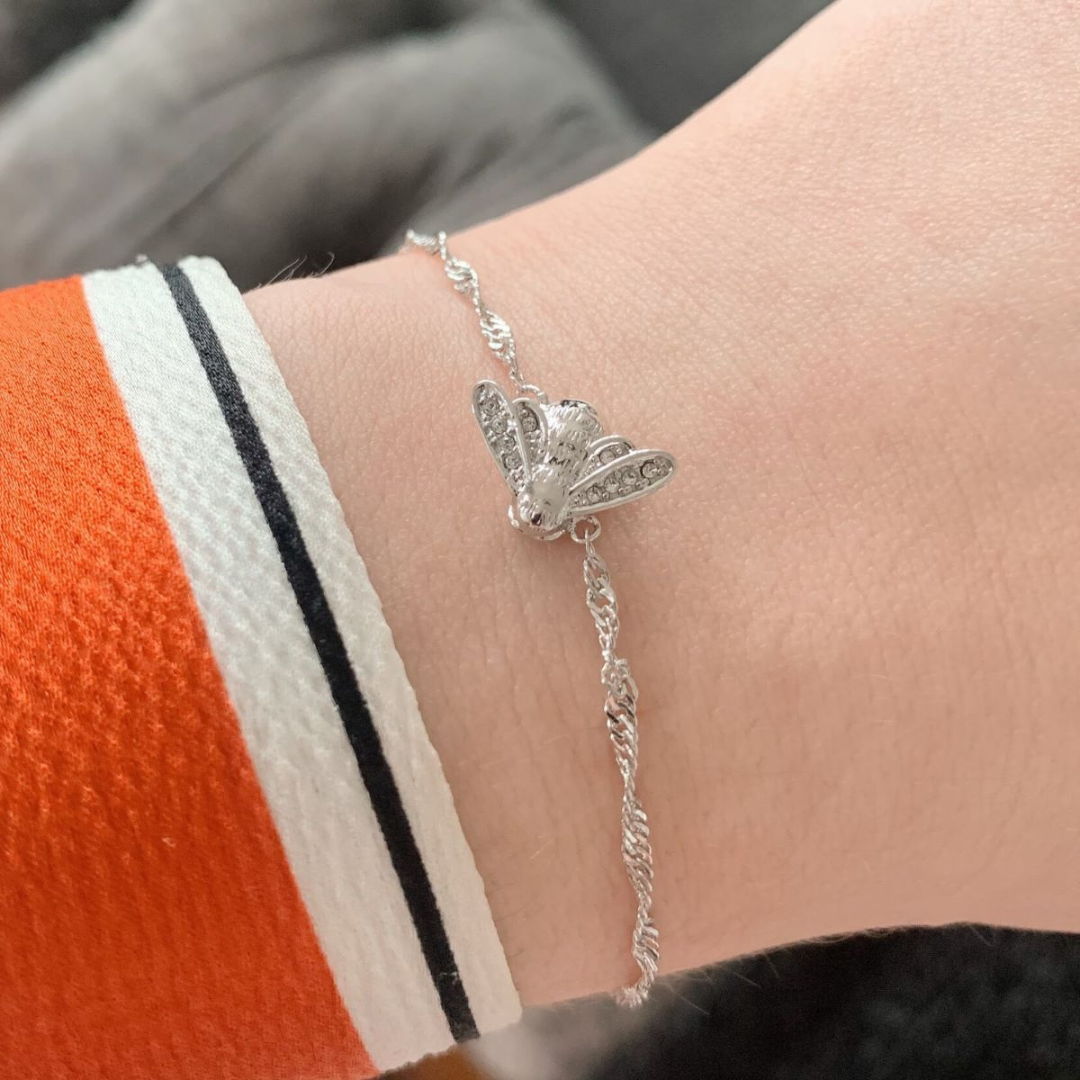 Olivia Burton silver bee bracelet
