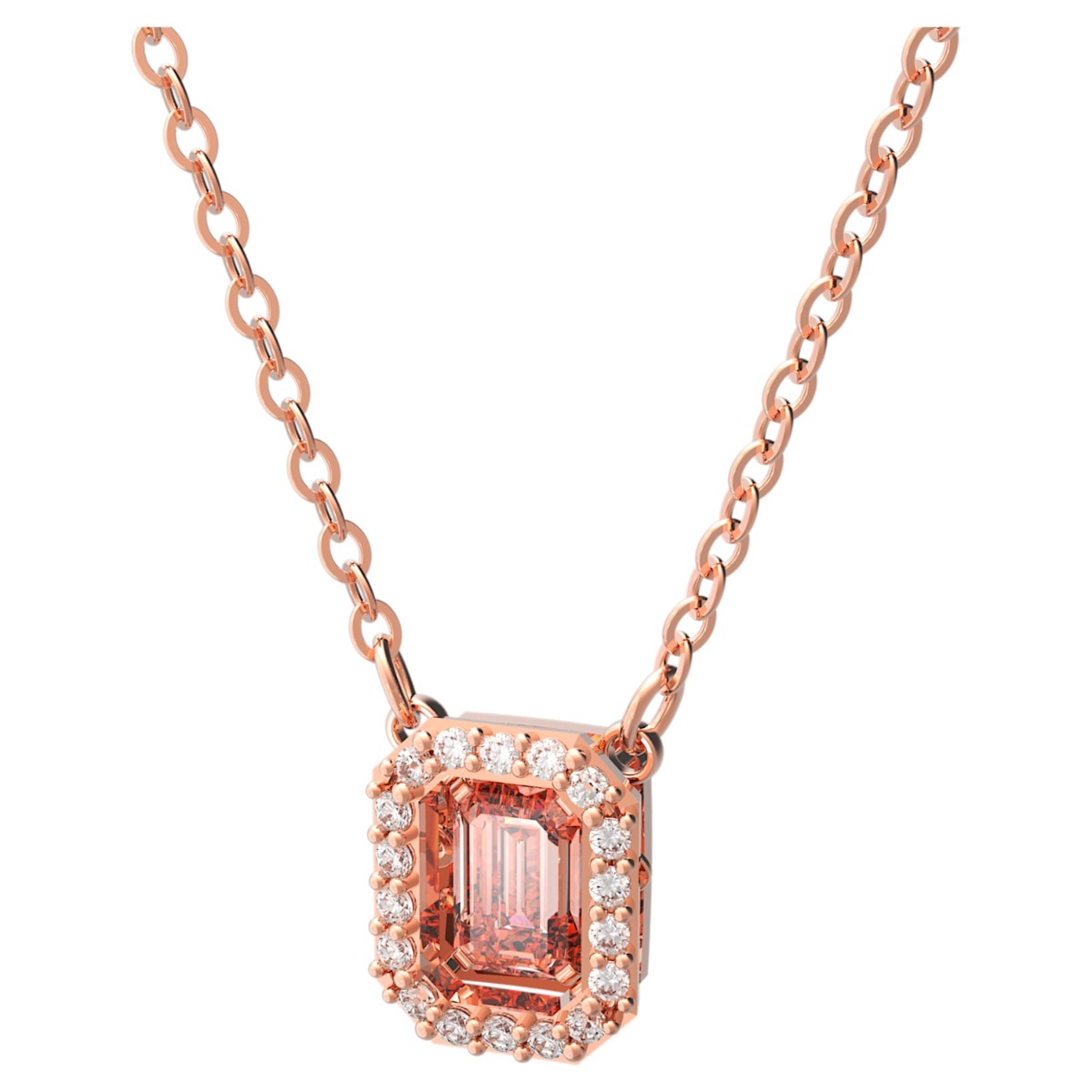 Photos - Pendant / Choker Necklace Swarovski Millenia Octagon Crystal Necklace - Rose Gold Tone 