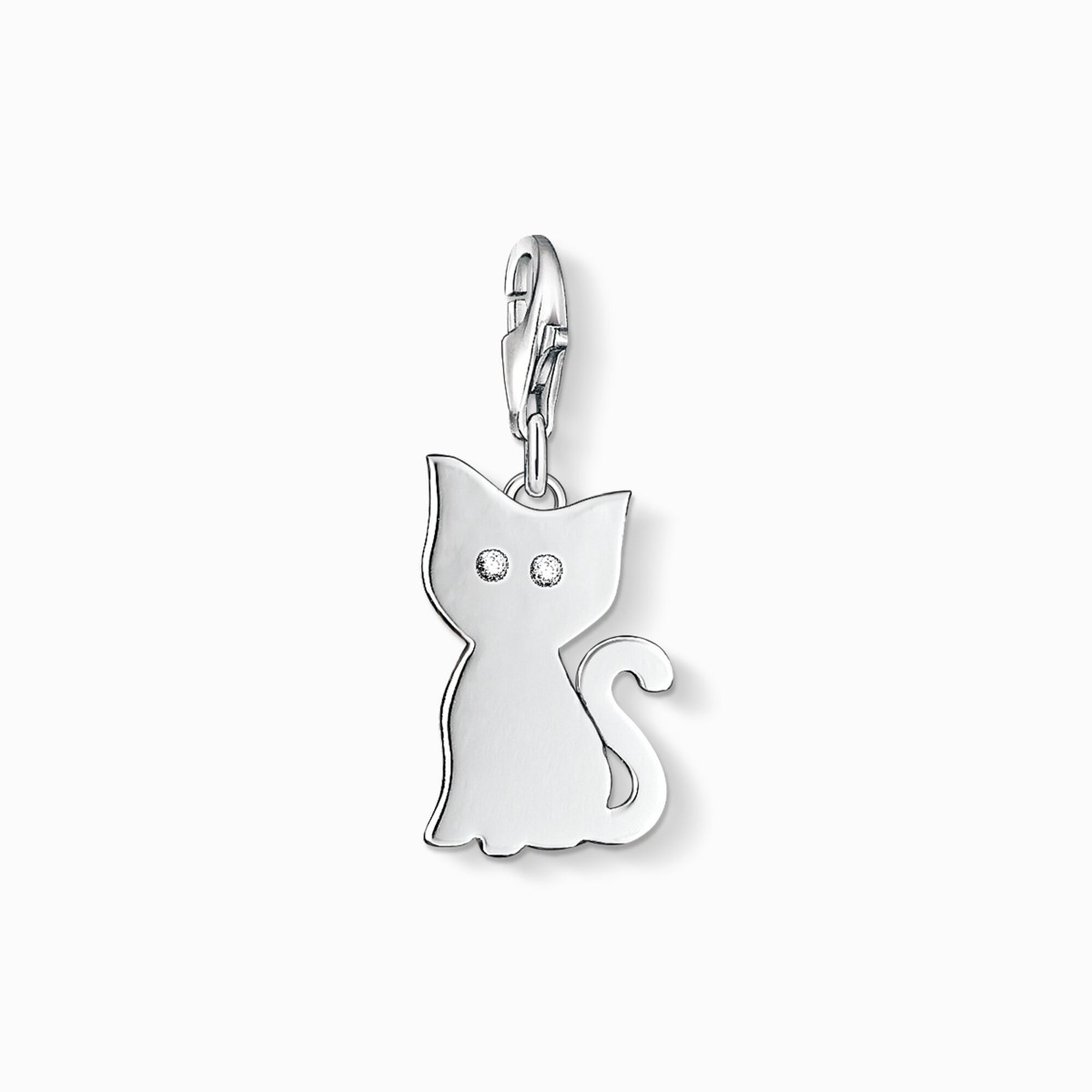Photos - Other Jewellery Thomas Sabo Charm Pendant - Silver Cat with Zirconia Eyes 