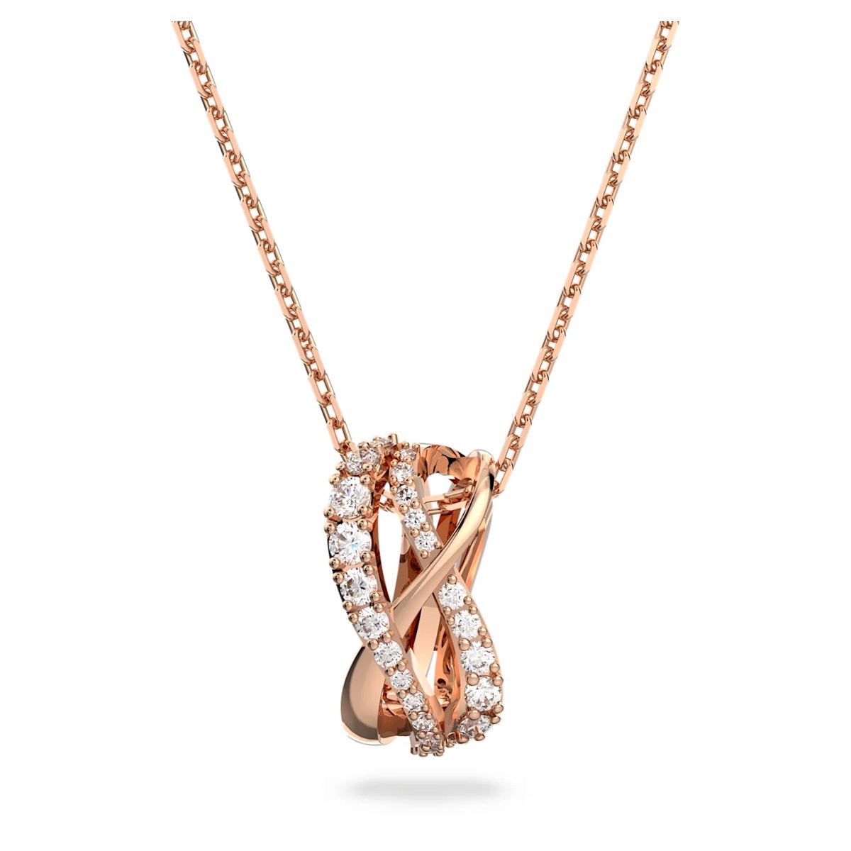 Photos - Pendant / Choker Necklace Swarovski Twist Necklace - Rose Gold Plating 