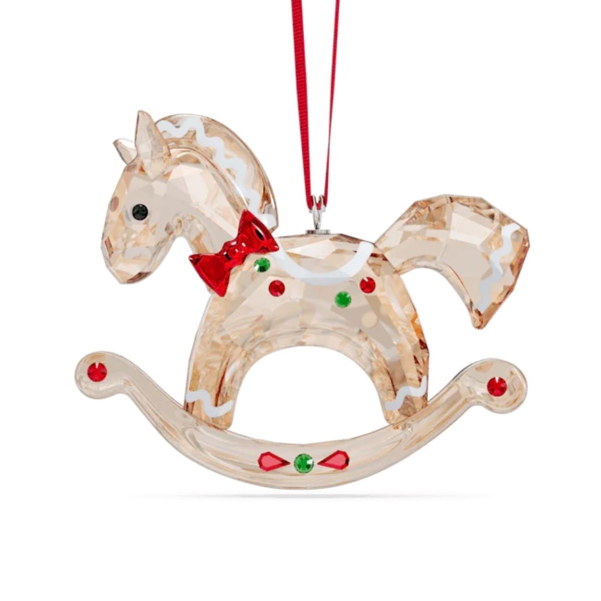 Photos - Christmas Decoration Swarovski Crystal Holiday Cheers Gingerbread Rocking Horse Ornament 