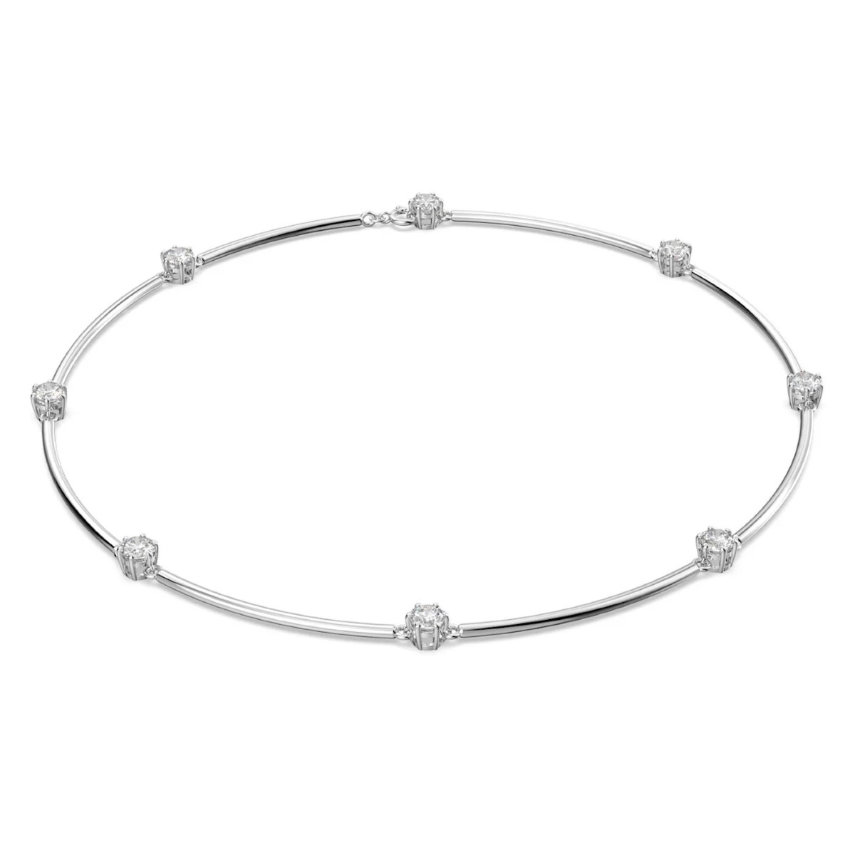 Photos - Pendant / Choker Necklace Swarovski Constella Necklace Round - White with Rhodium Plating 