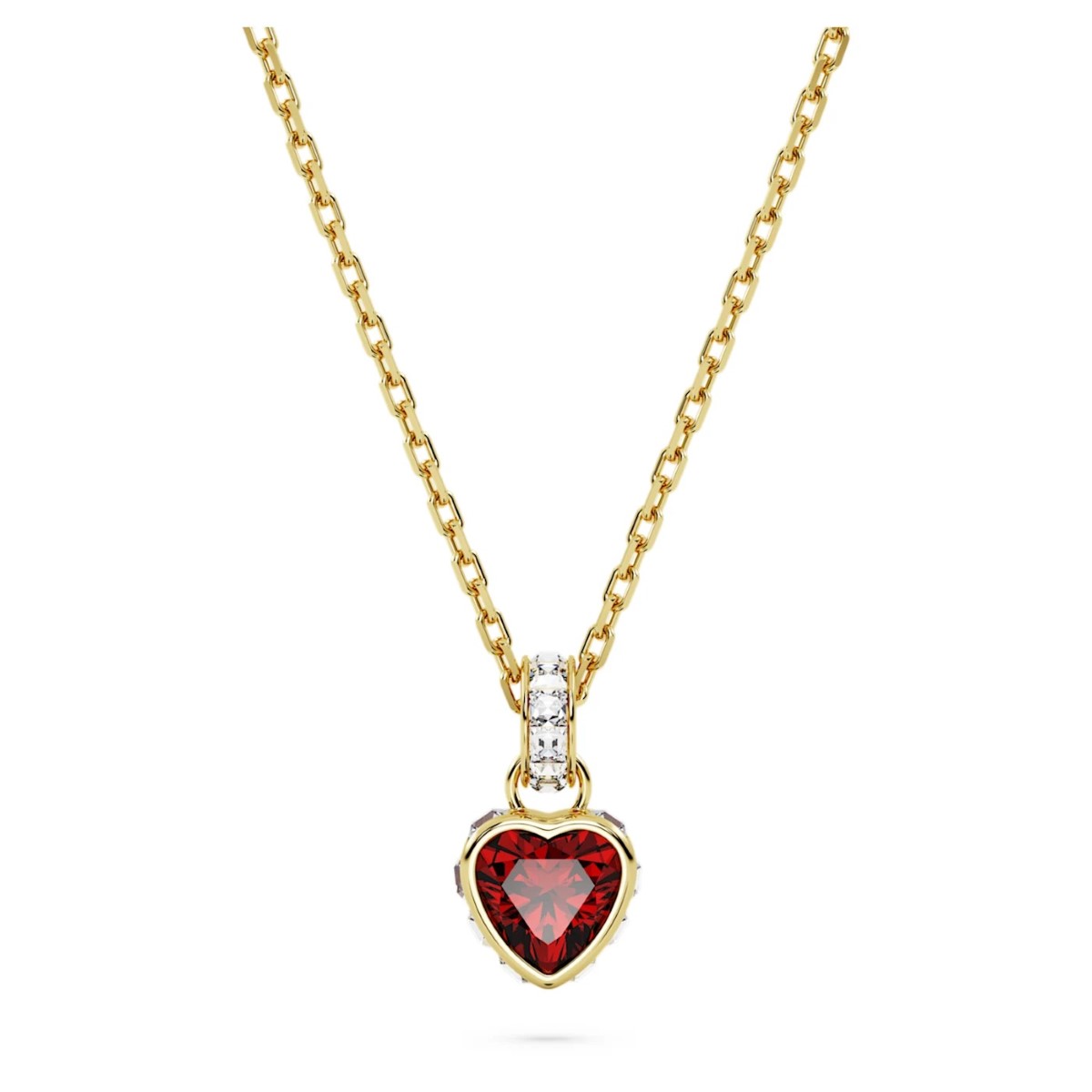 Photos - Pendant / Choker Necklace Swarovski Stilla Heart Pendant Necklace - Red with Gold Tone Plating 