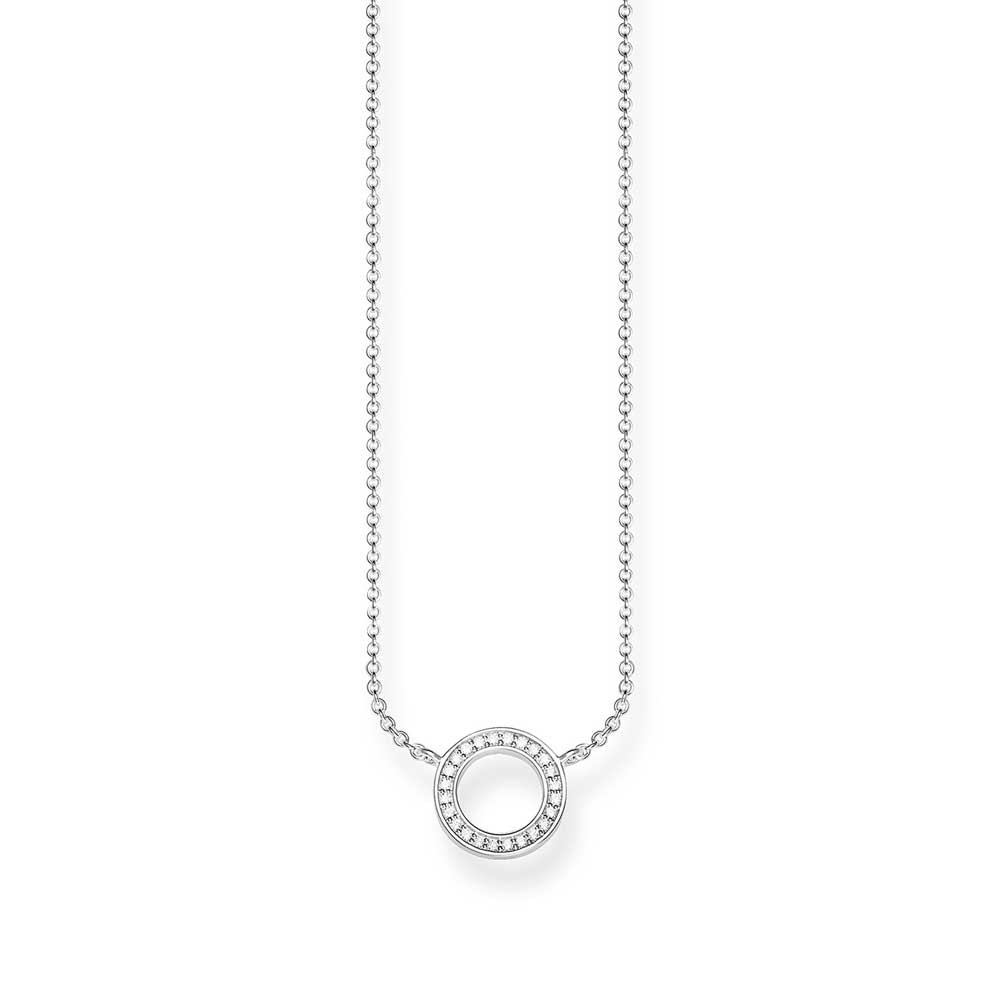 Photos - Pendant / Choker Necklace Thomas Sabo Necklace - Small Silver and Zirconia Circle 