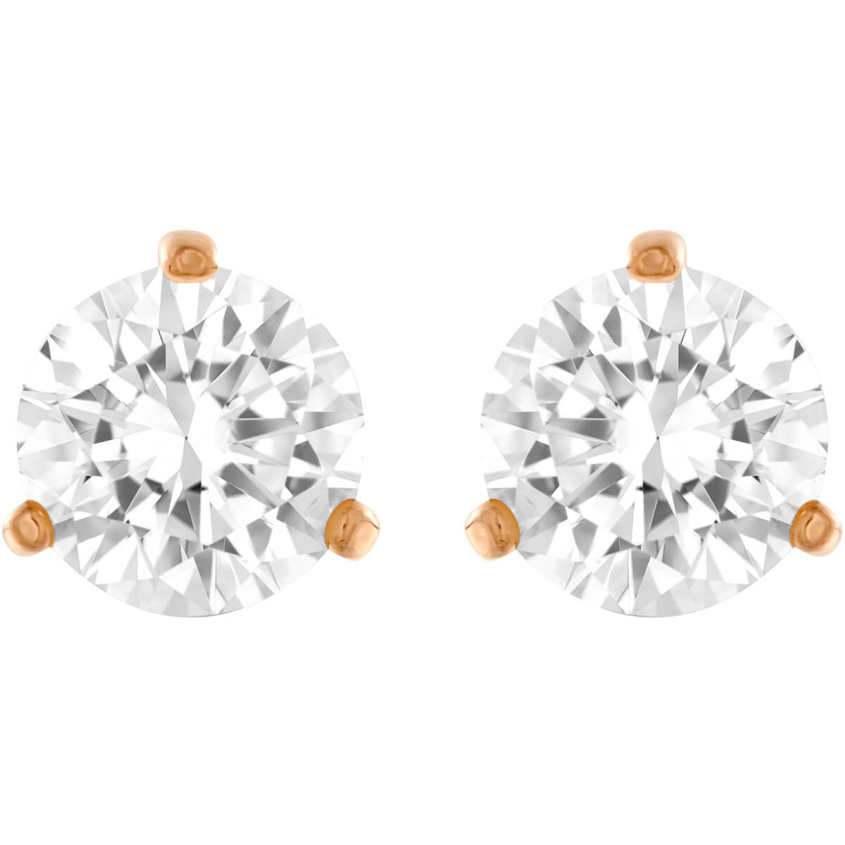 Photos - Wrist Watch Swarovski Solitaire Pierced Earrings - White with Rose Gold Plating 