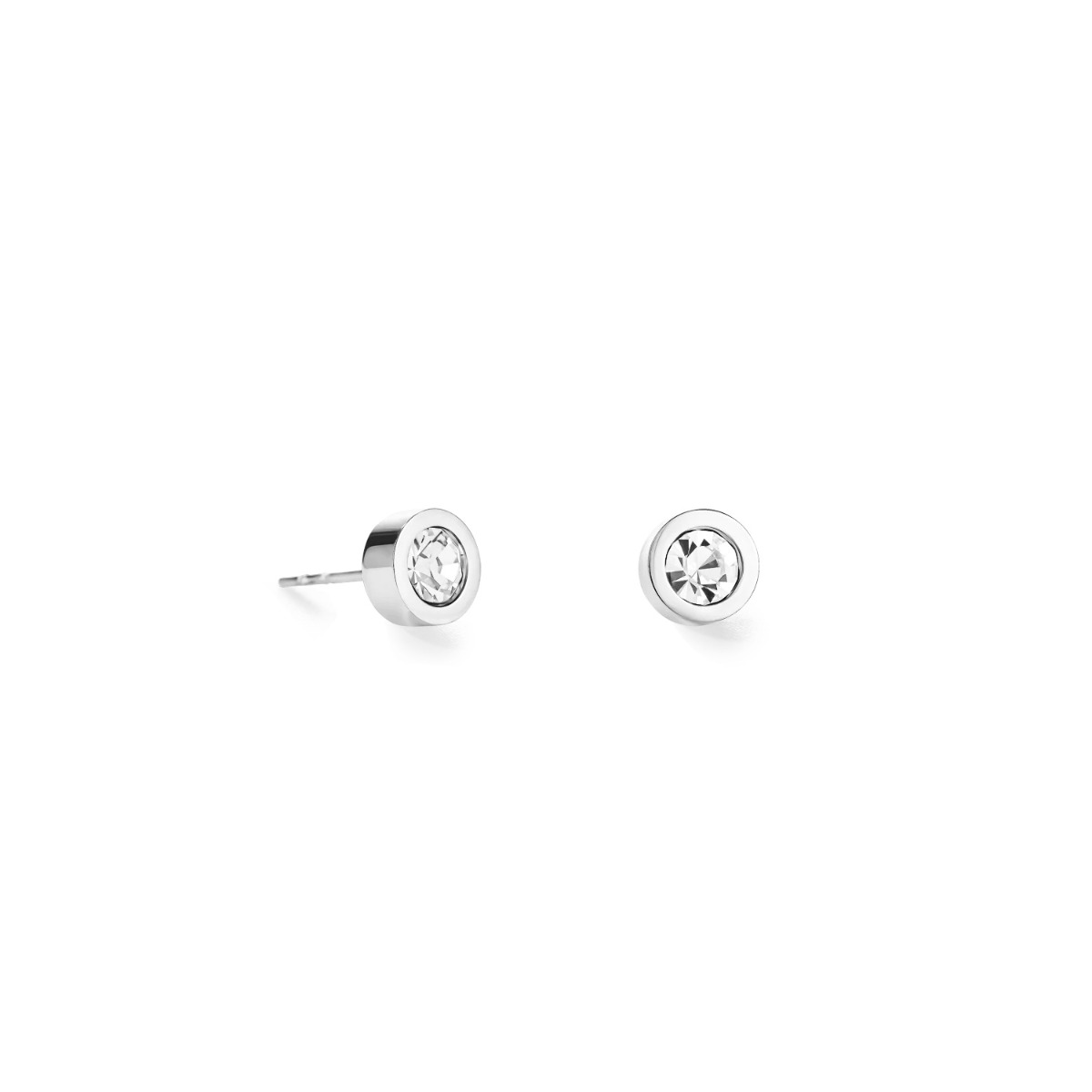 Coeur De Lion Silver Stud Earrings - Crystal