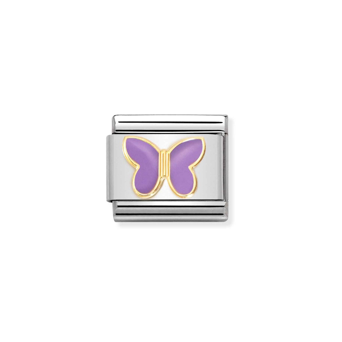 Nomination Classic Enamel and 18k Gold Charm - Lilac Butterfly 030285_60