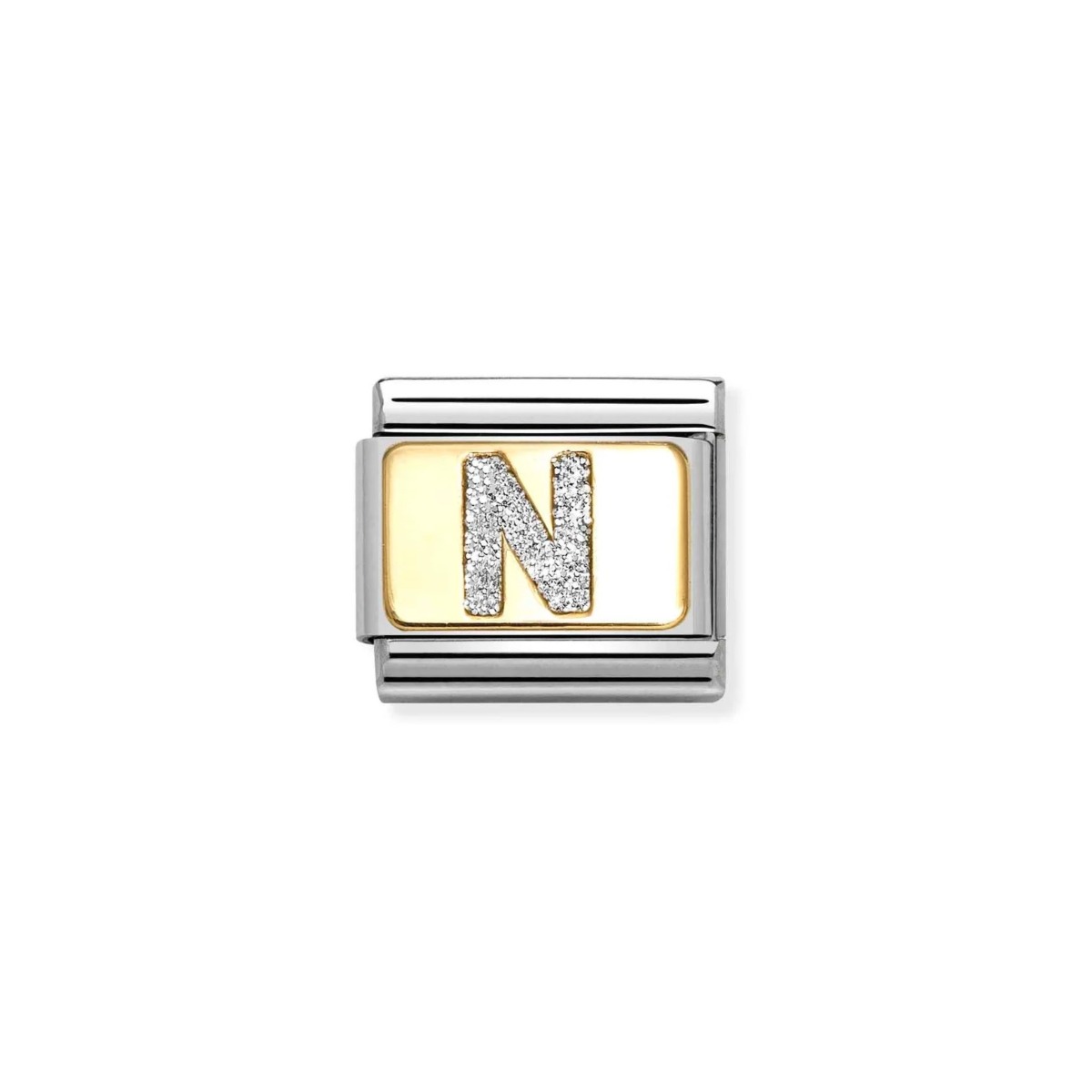 Nomination Classic Glitter Enamel and Gold Charm Letter N