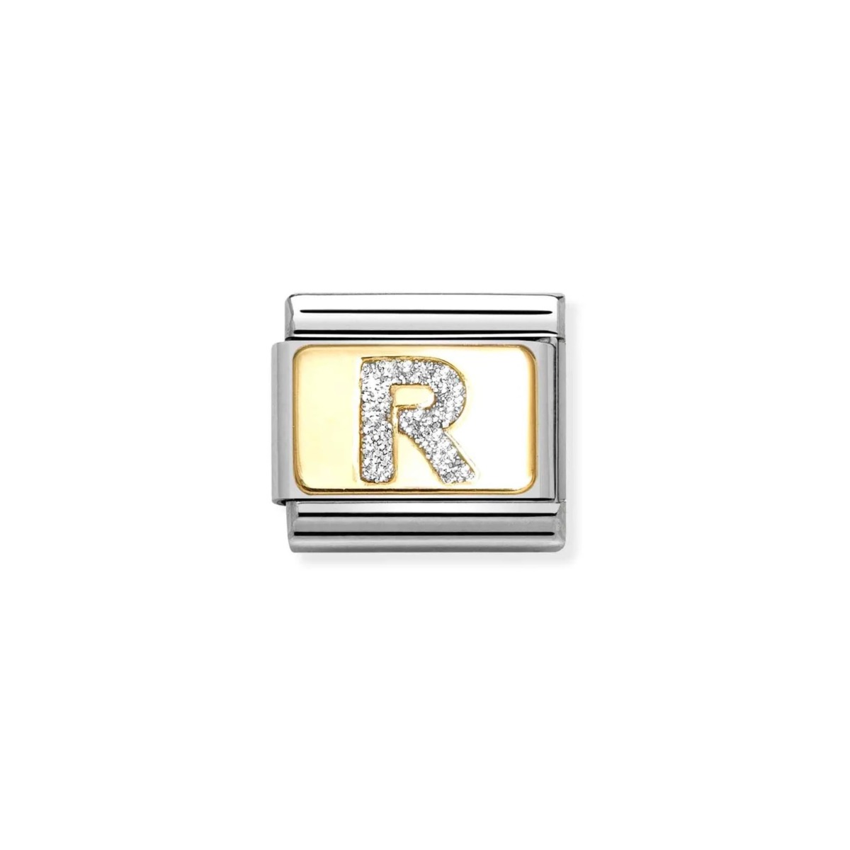Nomination Classic Glitter Letter R Charm Gold with Enamel