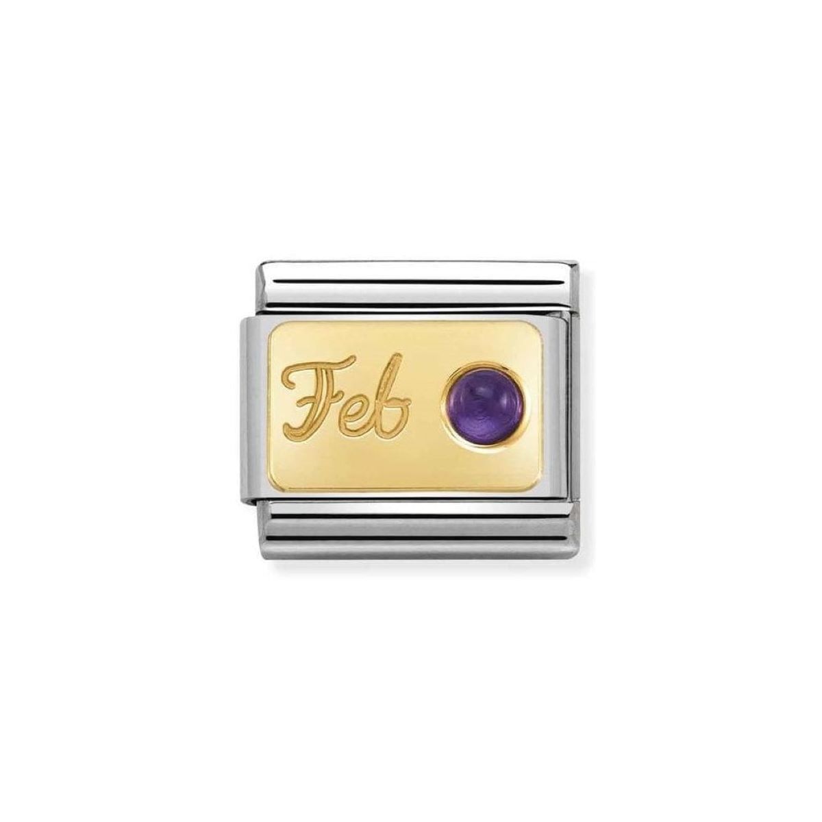 Nomination February Charm 18k Gold with Amethyst