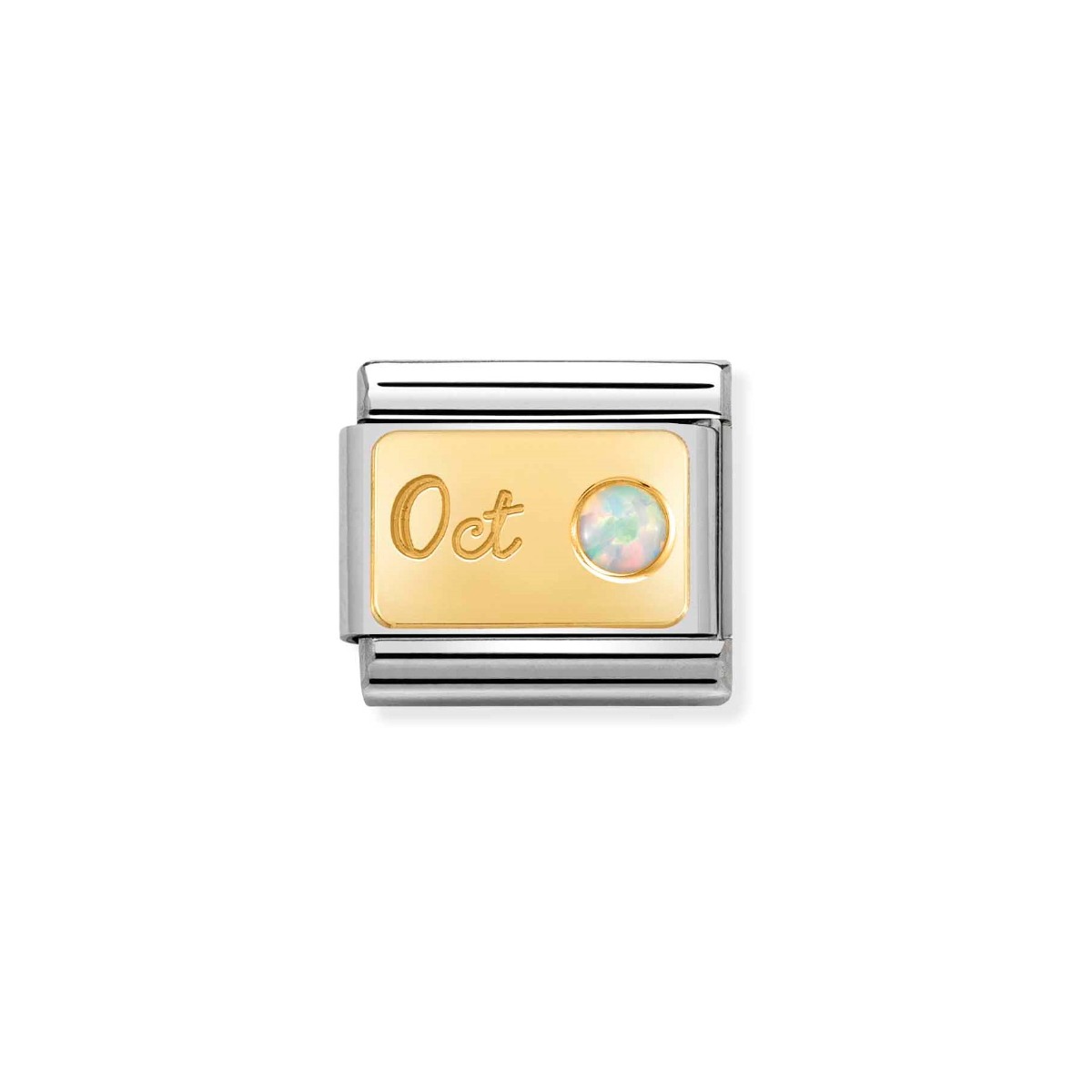 Nomination  Classic Birthstone Charm - Gold October White Opal 030519_10