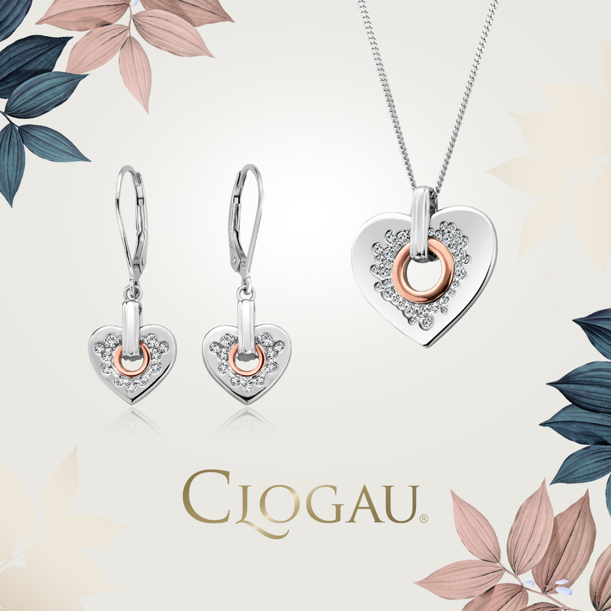 Clogau Cariad Sparkle Heart Earrings 3SCCE01