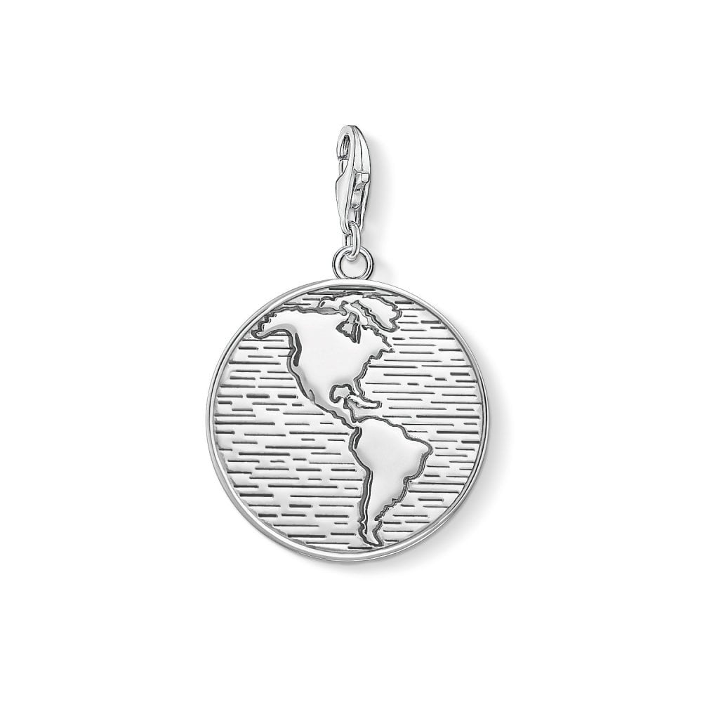 Thomas Sabo Charm Pendant - Silver World Coin 1713-637-21