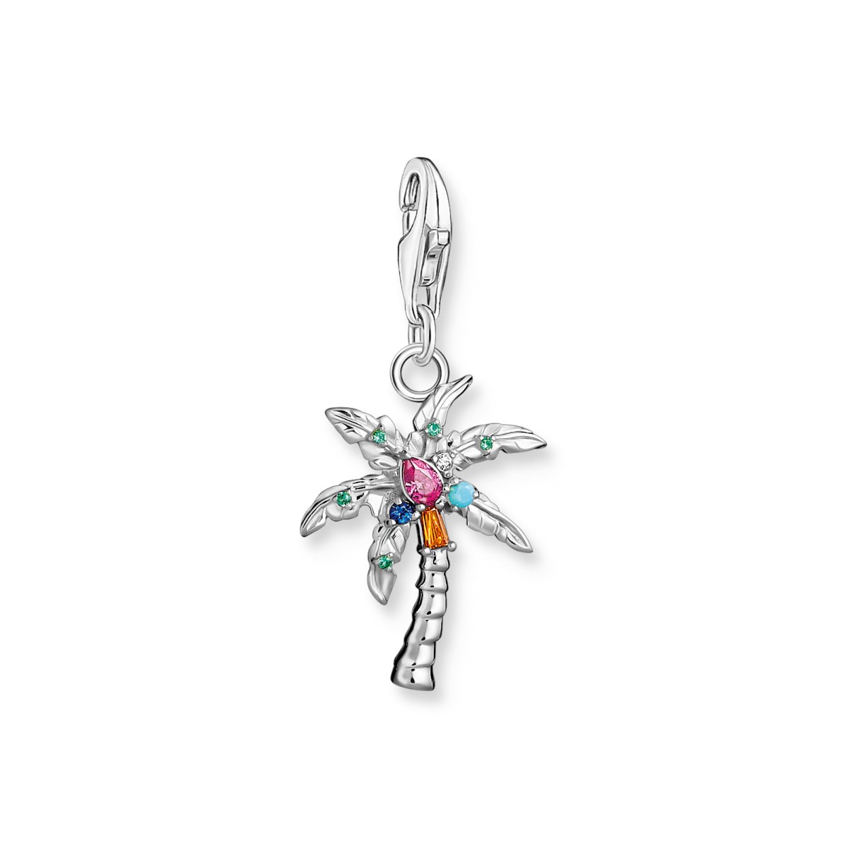 Thomas Sabo Charm Pendant - Multicoloured Silver Palm Tree 1932-342-7