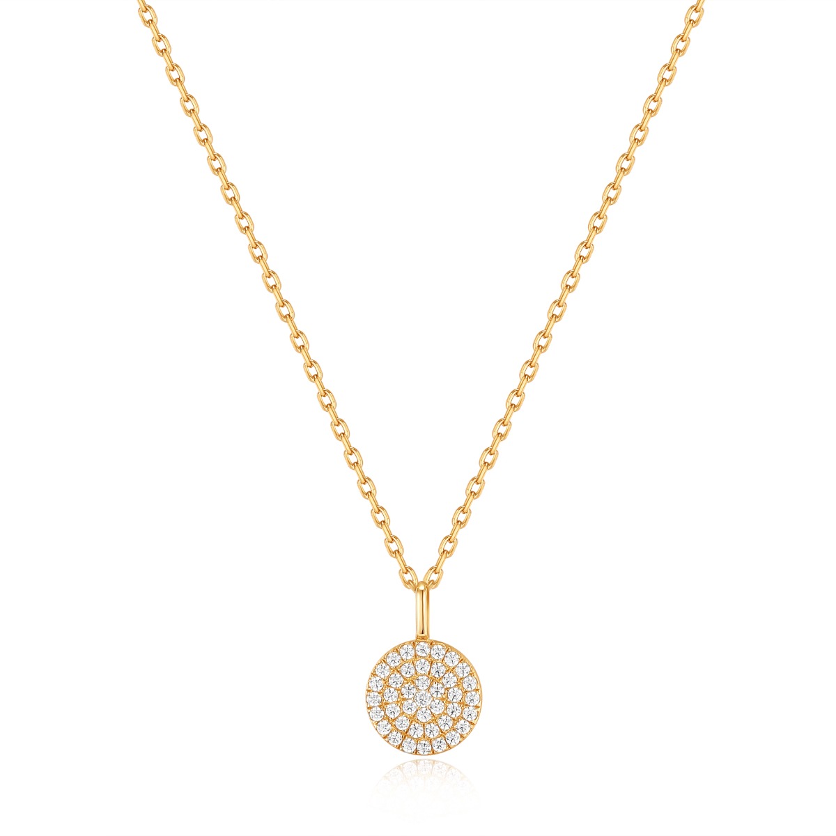 Ania Haie Glam Disc Pendant Necklace Gold Plated
