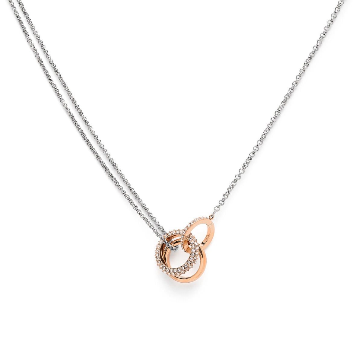 Olivia Burton Entwine Silver and Rose Gold Necklace
