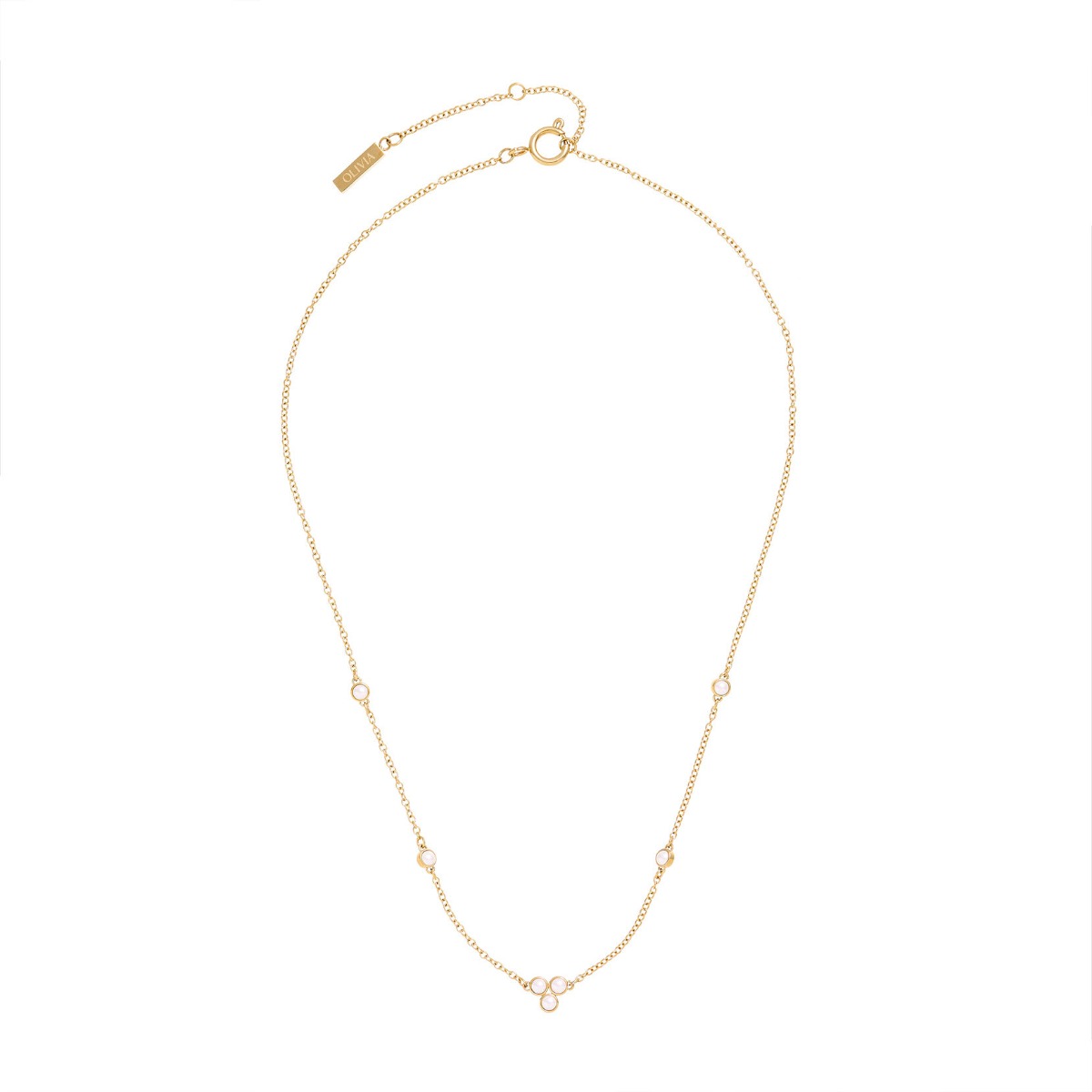 Olivia Burton Classic Pearl Cluster Gold Necklace