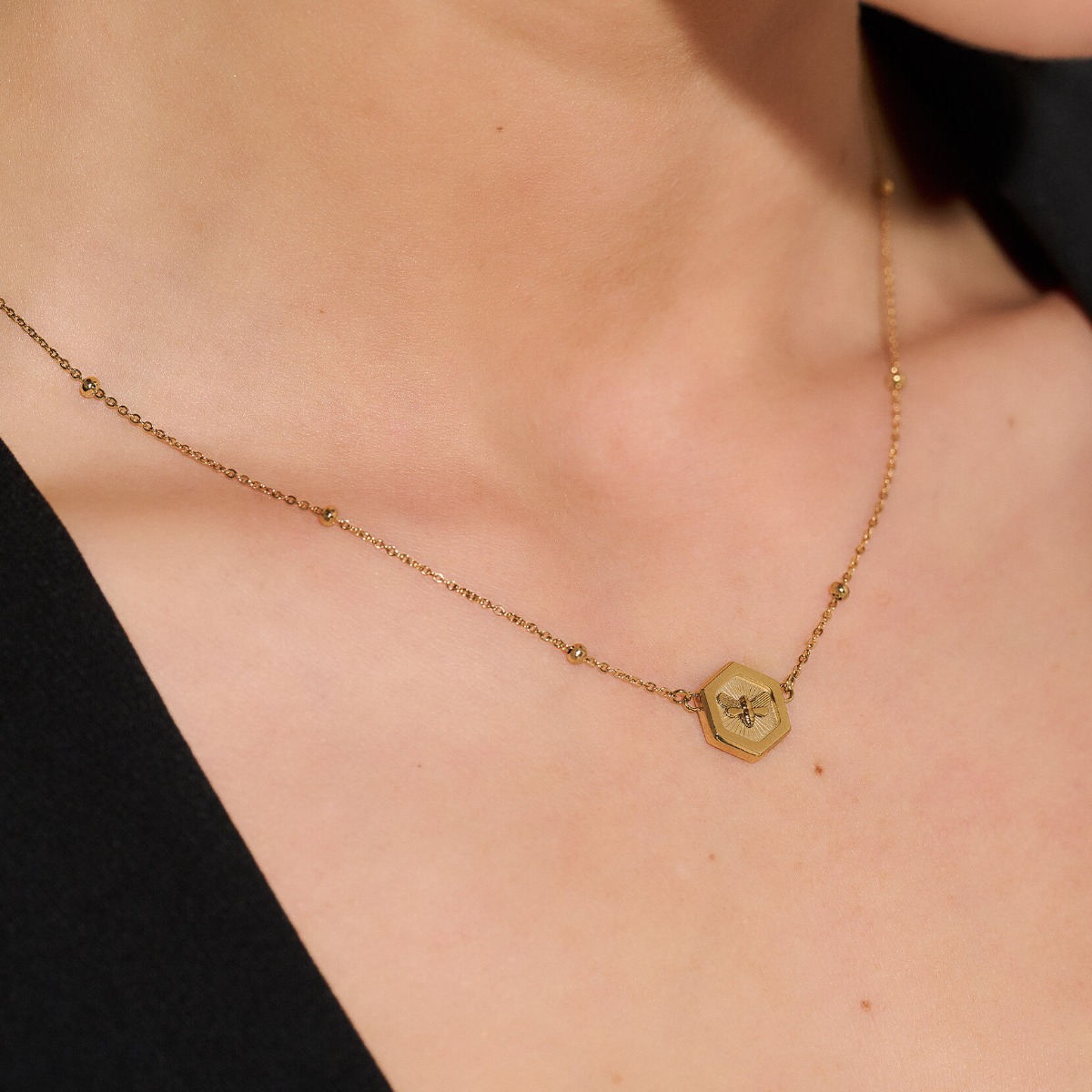 Olivia Burton Signature Minima Bee Gold Pendant Necklace - 24100096