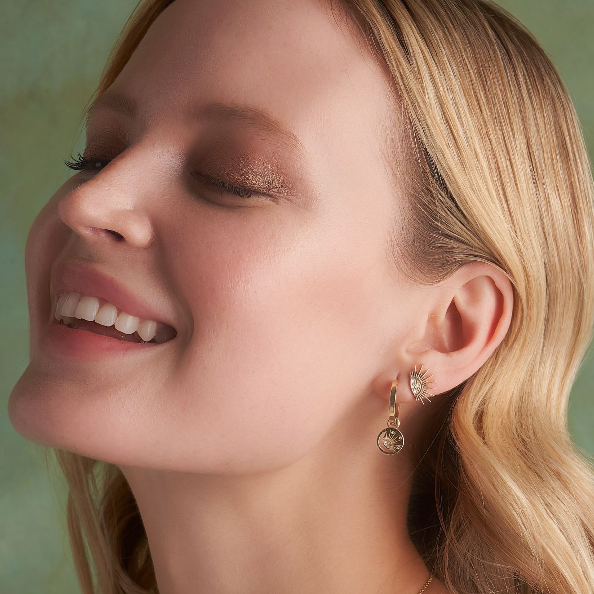 Olivia Burton Celestial Sun and Moon Gold Plated Hoop Earrings - 24100163