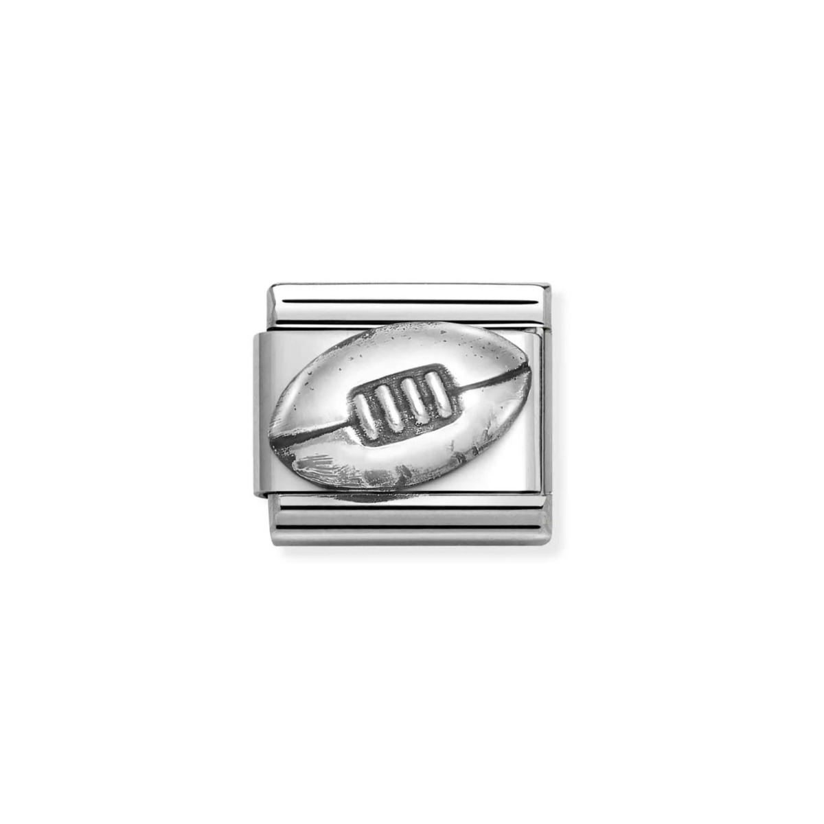Nomination Classic Oxidised Rugby Ball Silver Charm - 330101_72