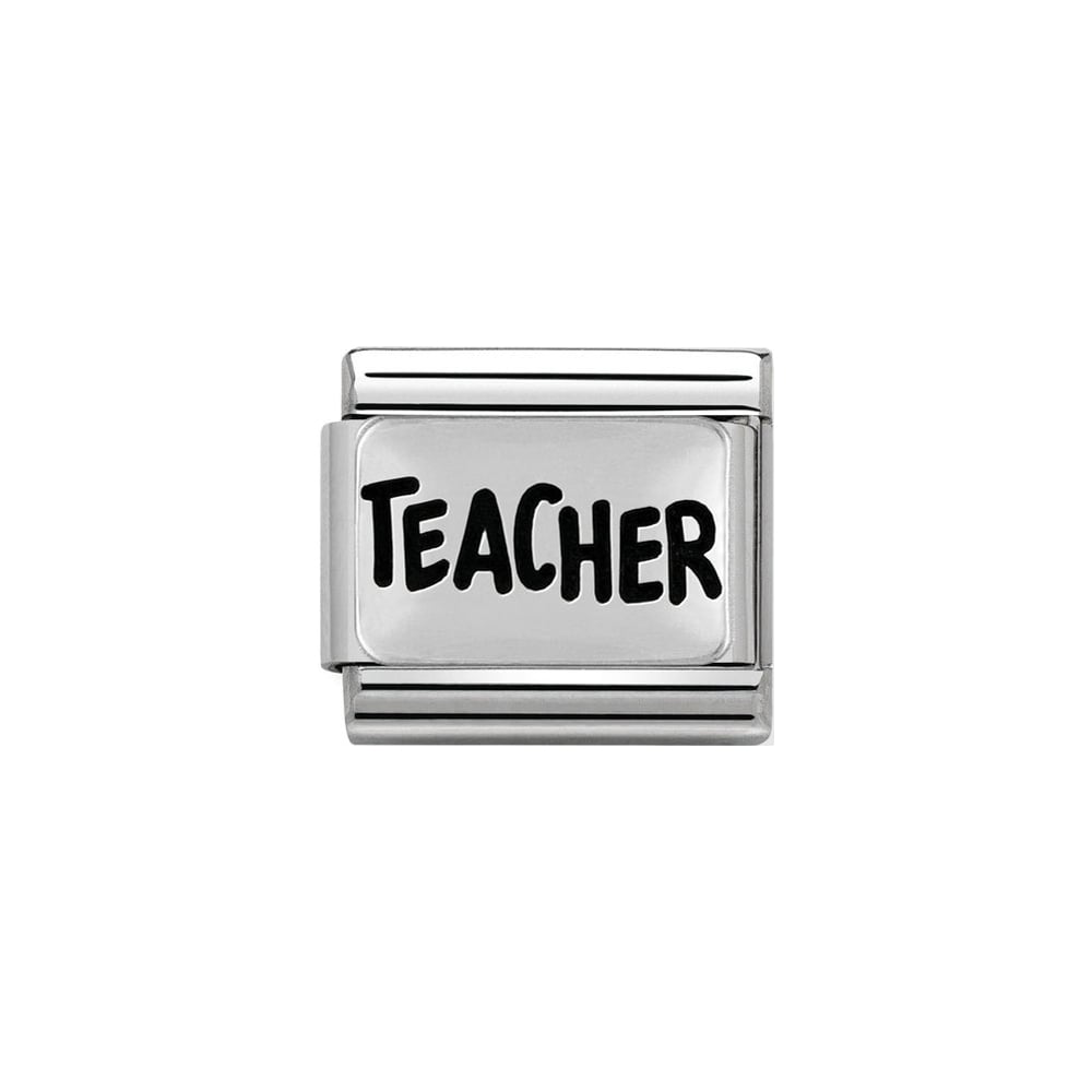 Nomination Classic Charm Oxidised Steel and 925 Silver Teacher 330102_39
