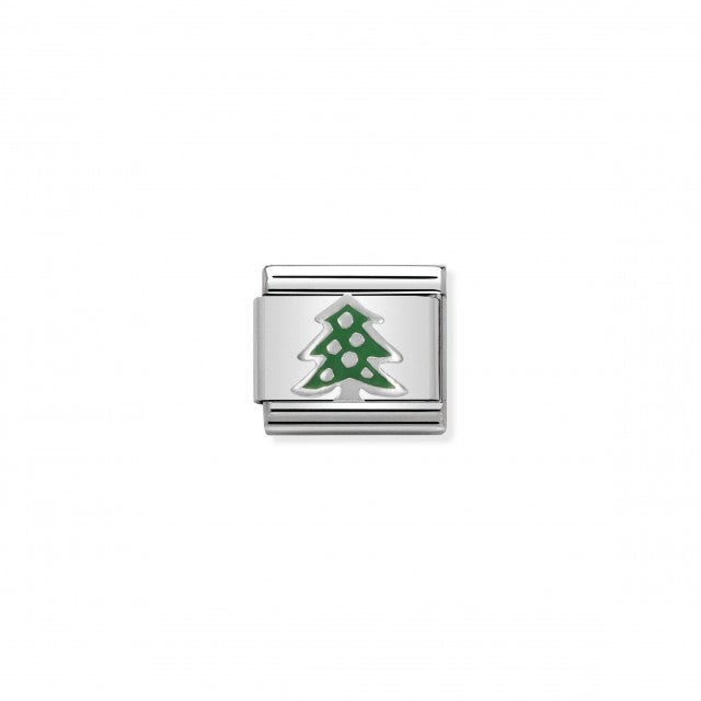 Nomination Classic Green Enamel Christmas Tree Link Charm 330204_08