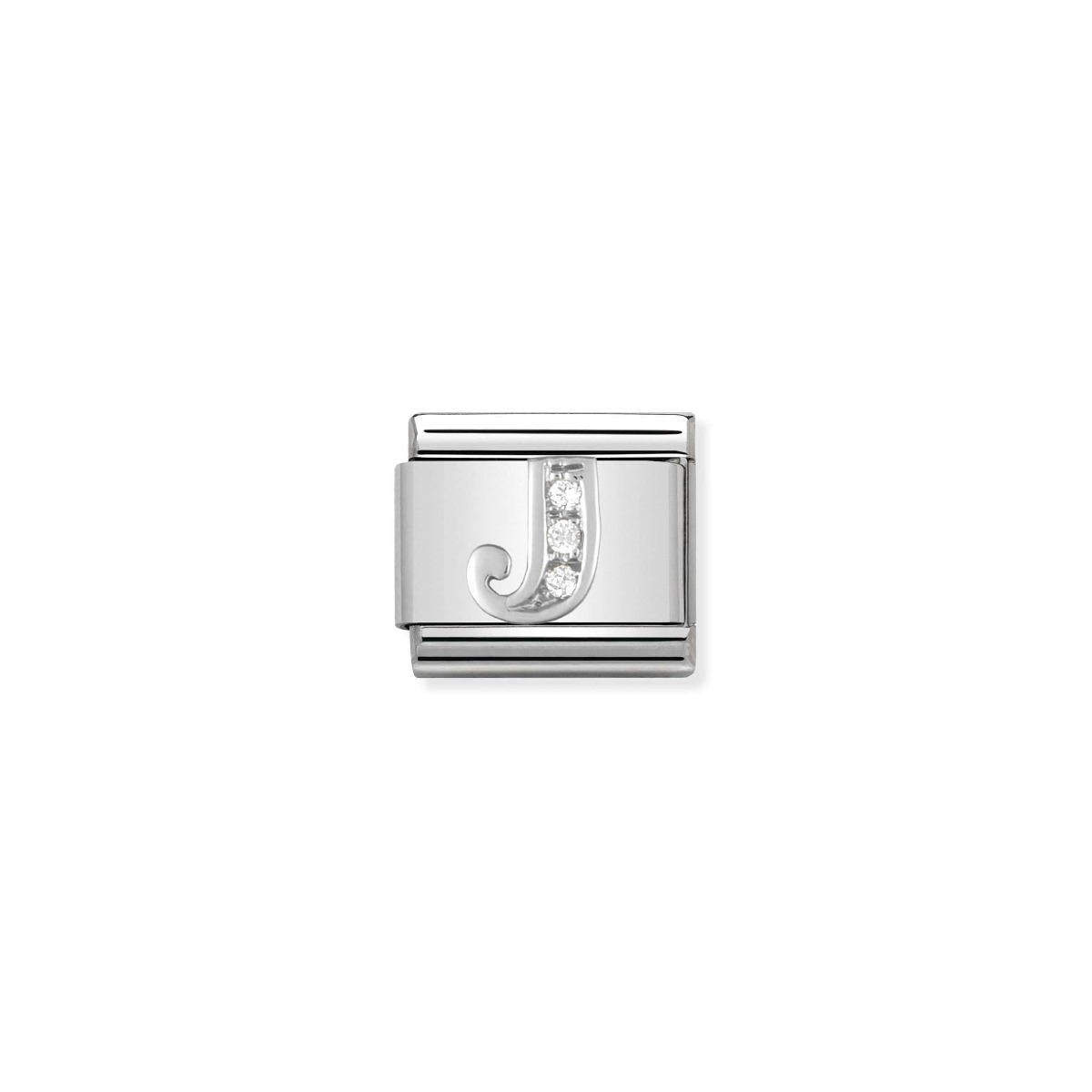 Nomination Silver and Zirconia Classic Letter Charm - J