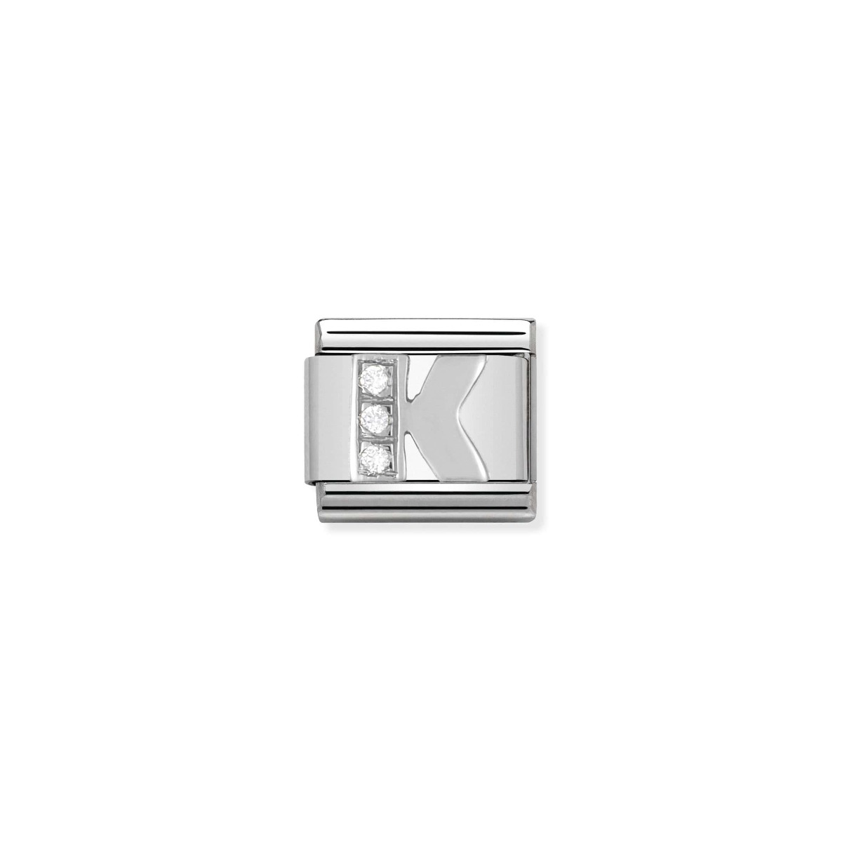 Nomination Silver and Zirconia Classic Letter Charm - K