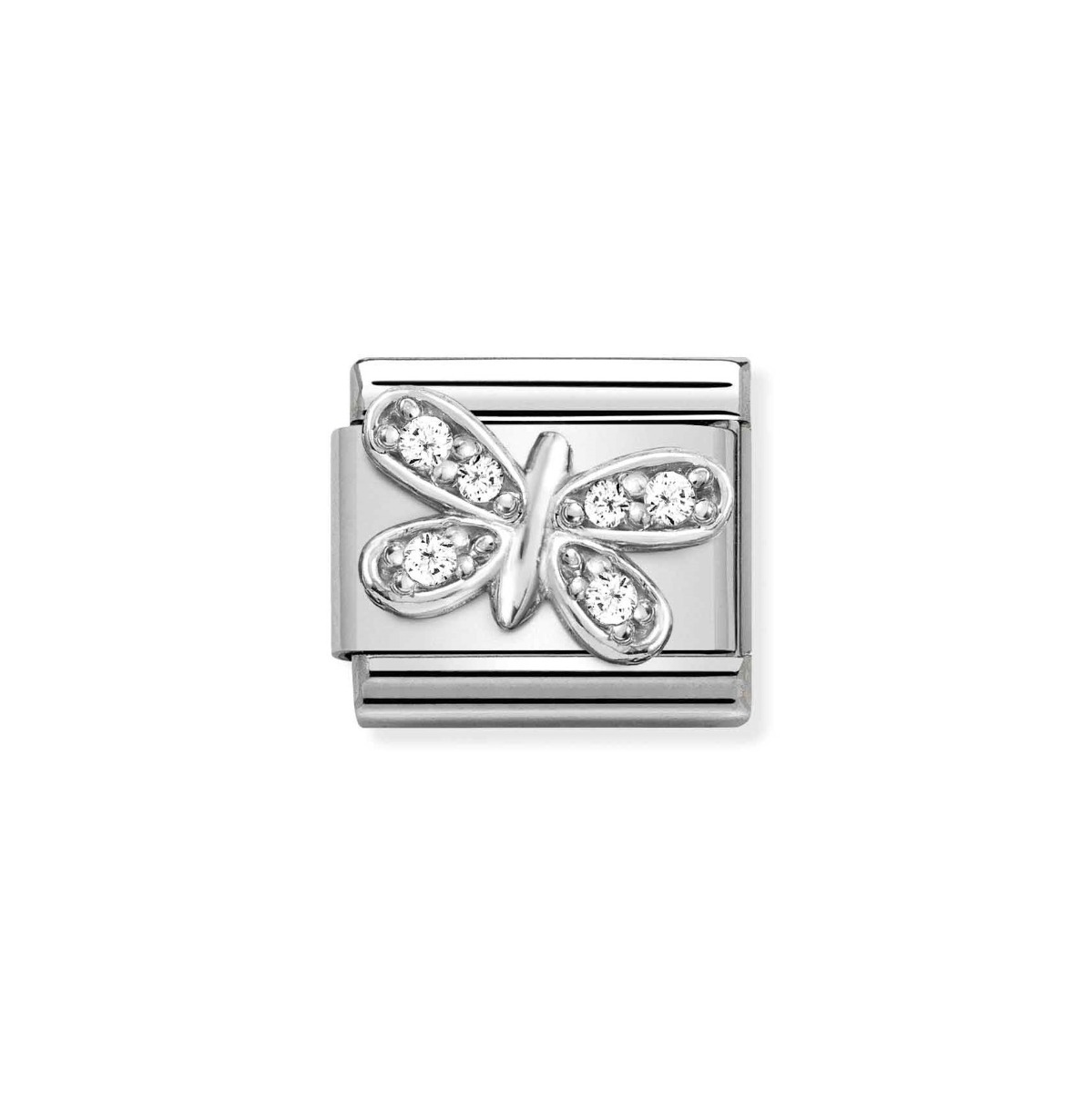 Nomination Silver and White Zirconia Butterfly Charm 330304_35