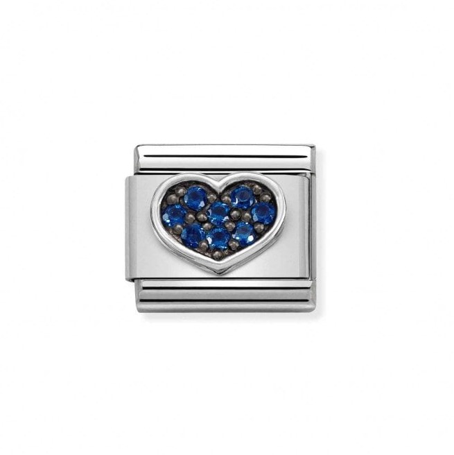 Nomination Composable Symbols Charm - Cubic Zirconia and Silver Blue Heart