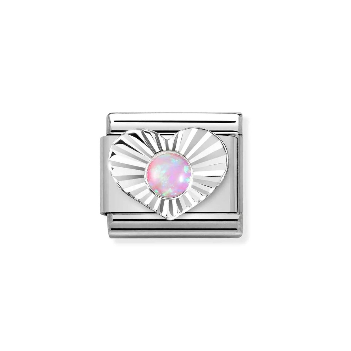 Nomination Classic Silvershine Diamond Pink Opal Charm 330508_38