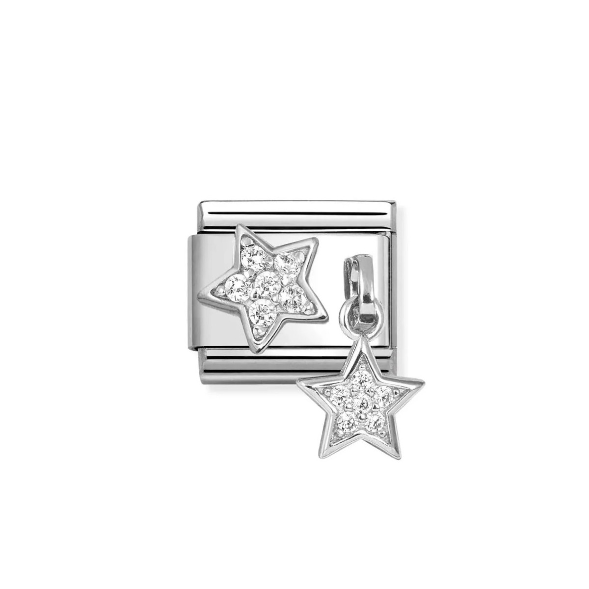 Nomination Classic Silver and Zirconia Star with Star Pendant Charm