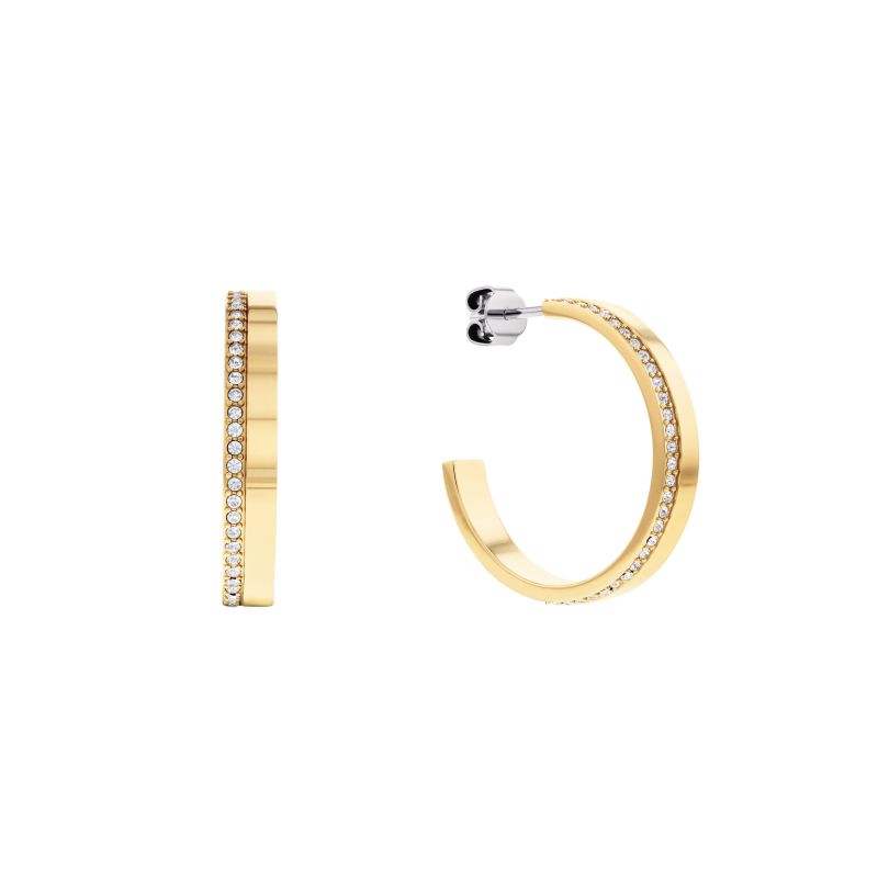 Calvin Klein Minimal Linear Hoop Earrings - Gold 35000164