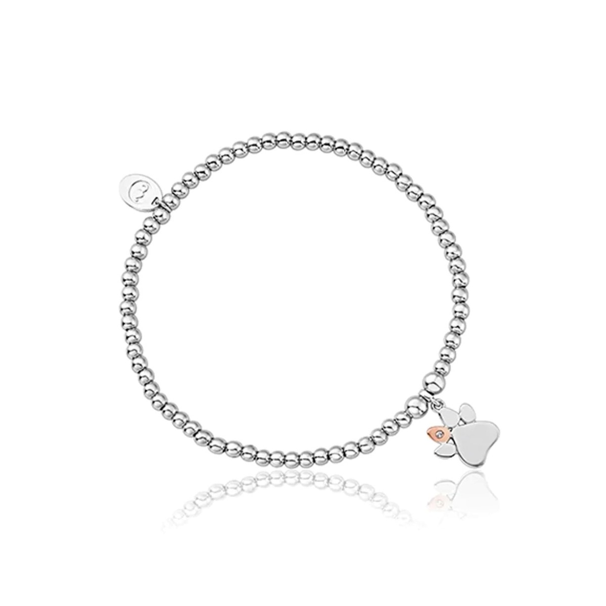 Clogau Paw Print White Topaz Affinity Bead Bracelet 3SAFF0224