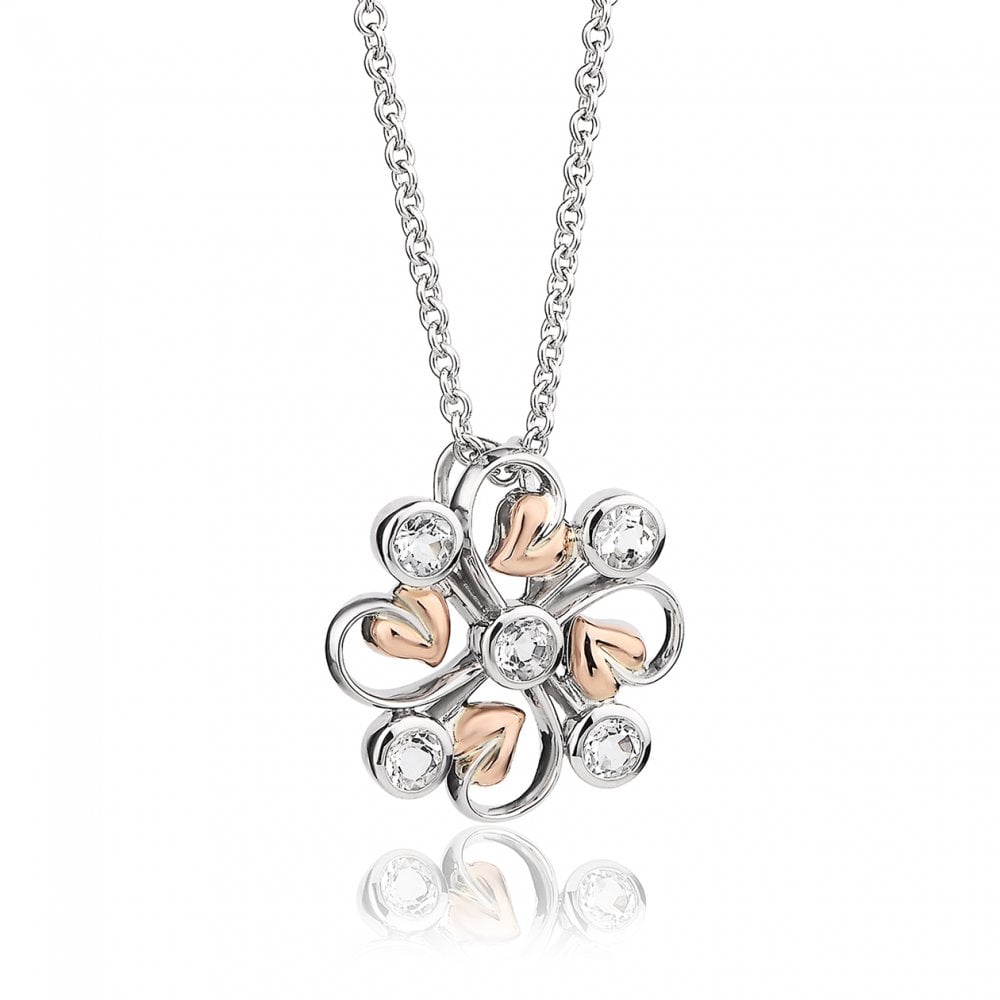 Clogau Tree Of Life Clover White Topaz Pendant 3SLKP