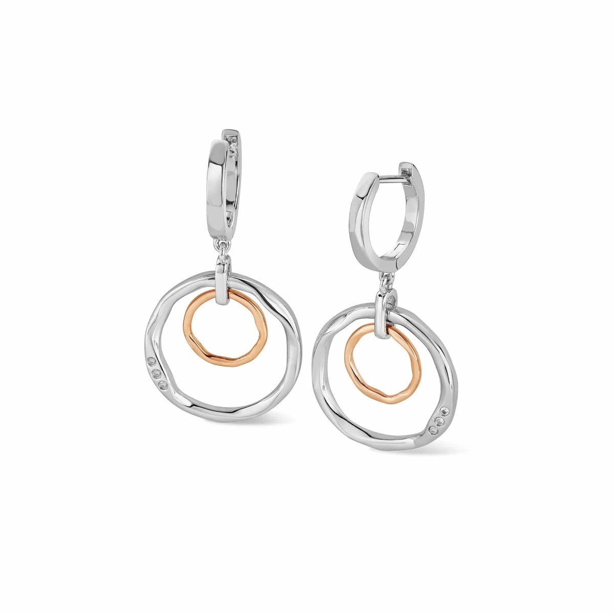Clogau Ripples Double Hoop White Topaz Creole Earrings 3SRPP0214